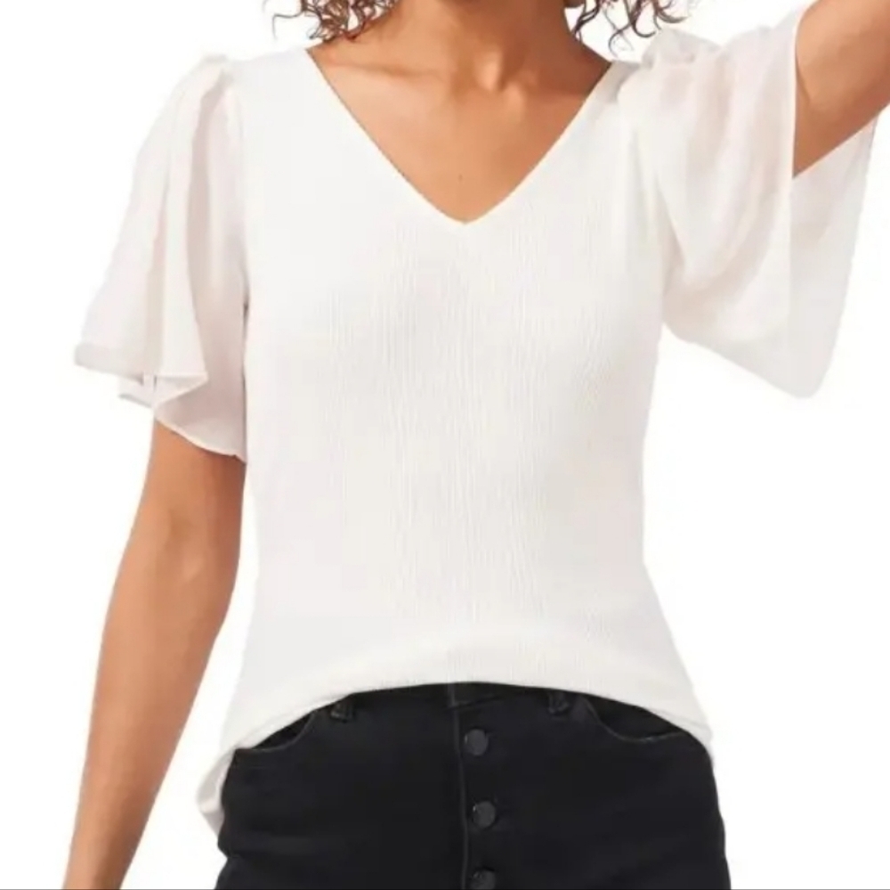 NWT 1.State Flutter Sleeve Rib Knit T-Shirt